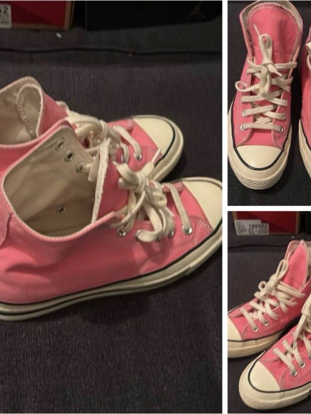 Converse Pink High-Top Canvas Sneakers with White Toe Cap